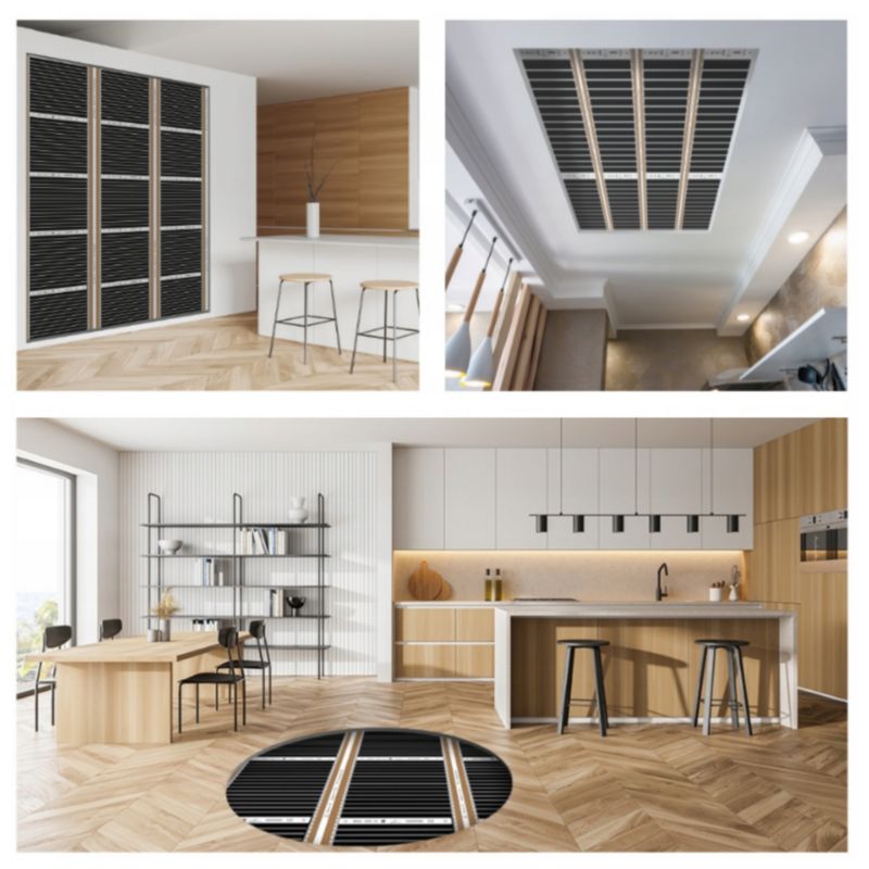 Varmefoliesæt 160W 5 m² 100 cm Sort Libra Termostat