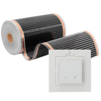 Varmefoliesæt IR Silver 160W 1 m² 50 cm med Aries Termostat Hvid