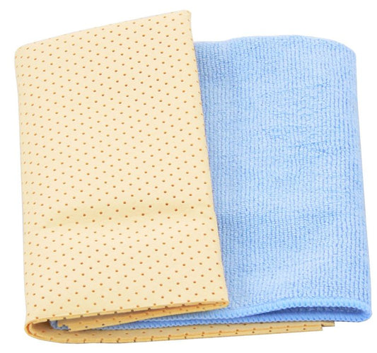 Sæt med mikrofiber og ruskindsvaskeklud