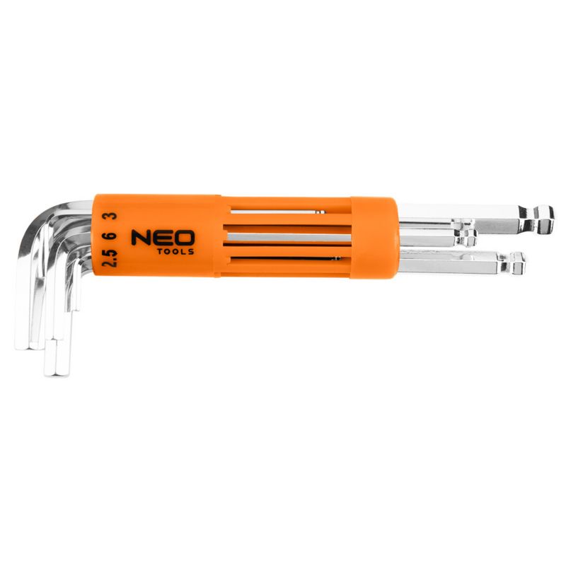 NEO TOOLS sekskantnøglesæt str. 2 til 10 mm, sølv, 1 sæt