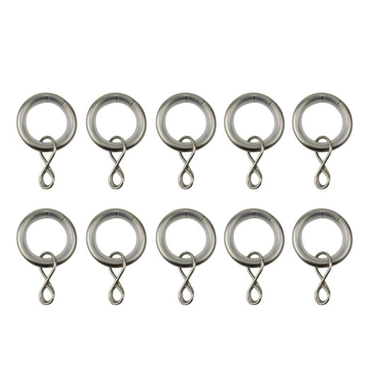 GoodHome Nisis sæt med 10 mm sølvfarvede ringe