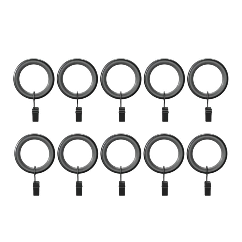 Sæt med 10 lydsvage gardinringe med klemmer Goodhome Tinosi 16/19 mm
