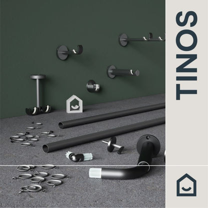 Sæt med 10 lydsvage gardinringe med klemmer Goodhome Tinosi 16/19 mm