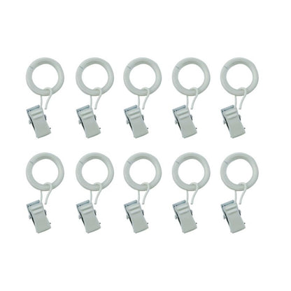 GoodHome Nisis sæt med ringe og klemmer, hvid 10 mm