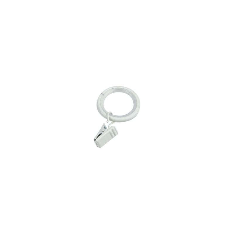 GoodHome Nisis sæt med ringe og klemmer, hvid 10 mm