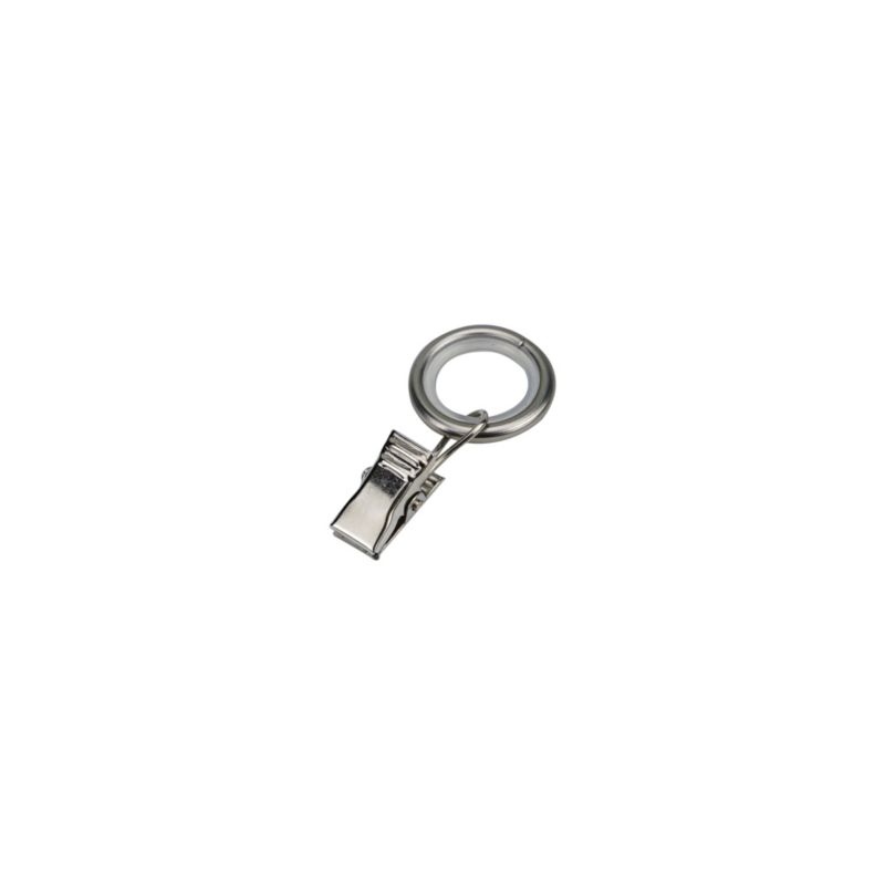 GoodHome Nisis sæt med 10 mm sølvfarvede ringe med klemmer