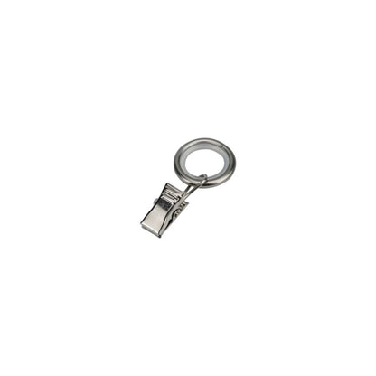 GoodHome Nisis sæt med 10 mm sølvfarvede ringe med klemmer