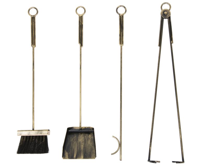 Pejsesæt 5 Dele 75x25x25 cm Sort Guld 10-766-cz-z