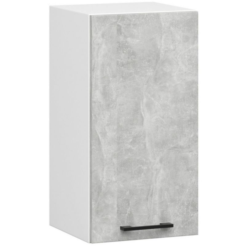 Køkkensæt Akord Oliwia 2,4 m Grå Beton 240 cm 11 døre 1 skuffe Hvid mat 12 hylder 240x46x203 cm 1 sæt