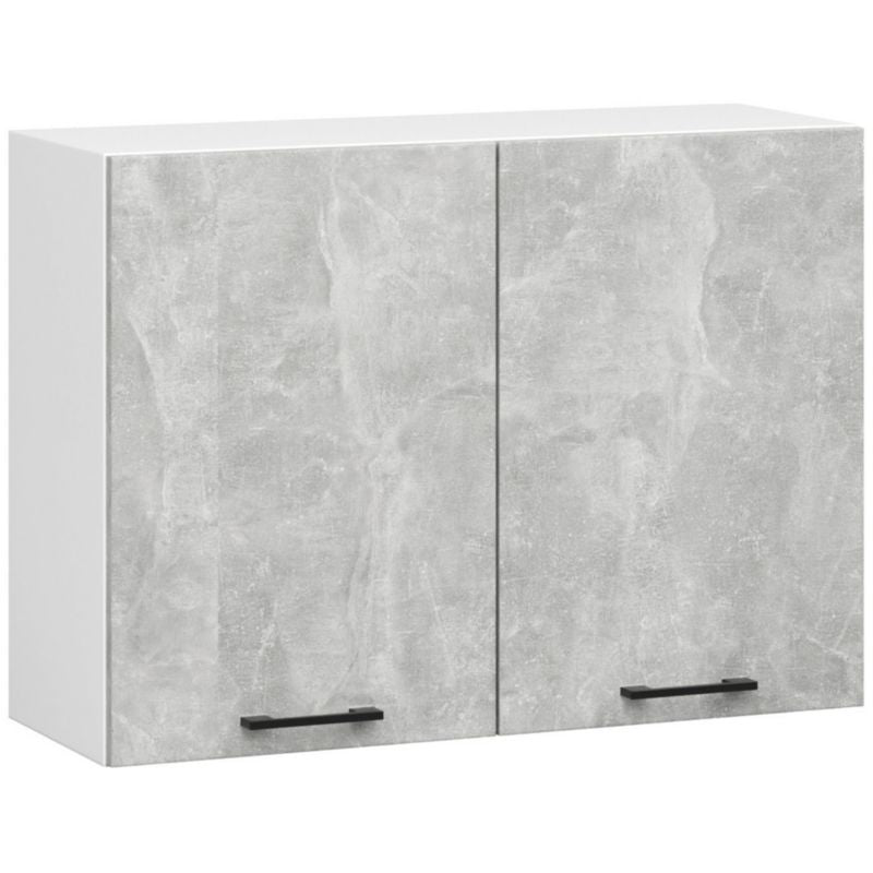 Køkkensæt Akord Oliwia 2,4 m Grå Beton 240 cm 11 døre 1 skuffe Hvid mat 12 hylder 240x46x203 cm 1 sæt