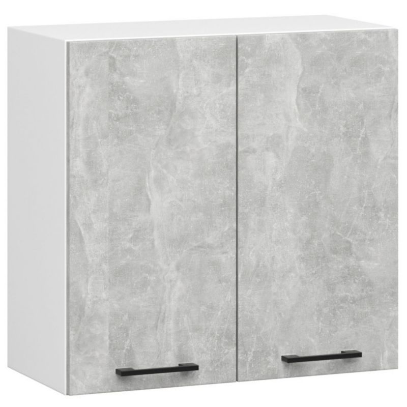 Køkkensæt Akord Oliwia 2,4 m Grå Beton 240 cm 11 døre 1 skuffe Hvid mat 12 hylder 240x46x203 cm 1 sæt