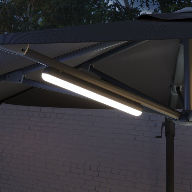 Magnetisk Parasol-LED-Sæt 32 Lys Sort 400lm