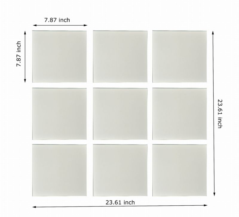 BD Art sæt med 9 kvadratiske vægspejle til påklæbning, glamour 20 x 20 cm med bikagemønster
