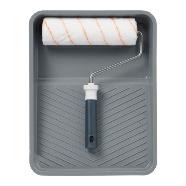 GoodHome malersæt med 23 cm malerrulle og bakke