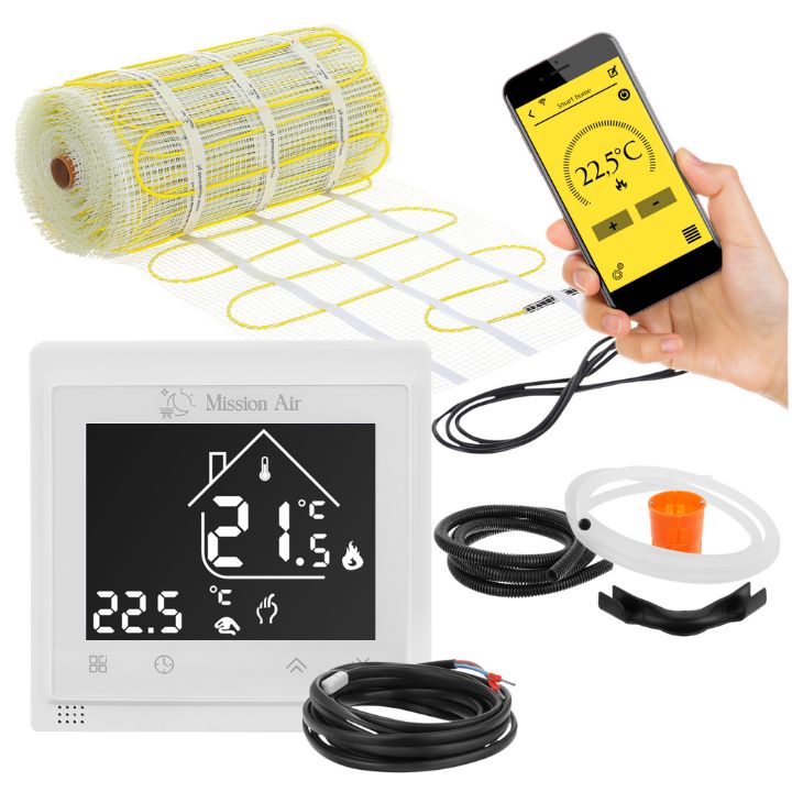 Varmemåtte Sæt MA-160 5 m² med Termostat Hvid