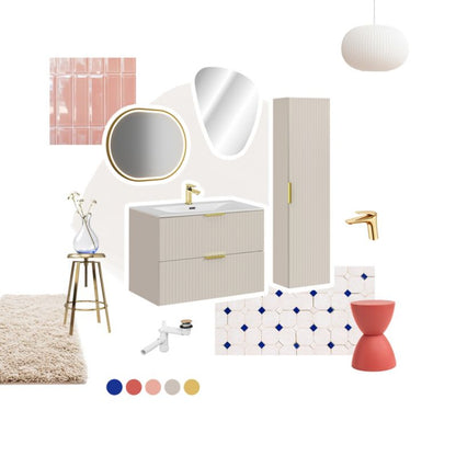 Badeværelsessæt Adel Cashmere 80 cm med Vask SKY