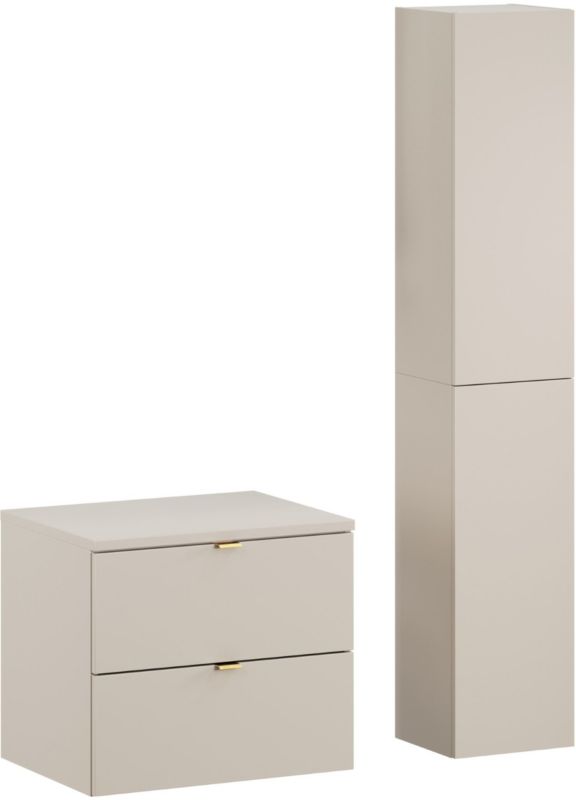 Badeværelsesmøbelsæt Hængende 60x46x50 cm Beige med Vaskebord