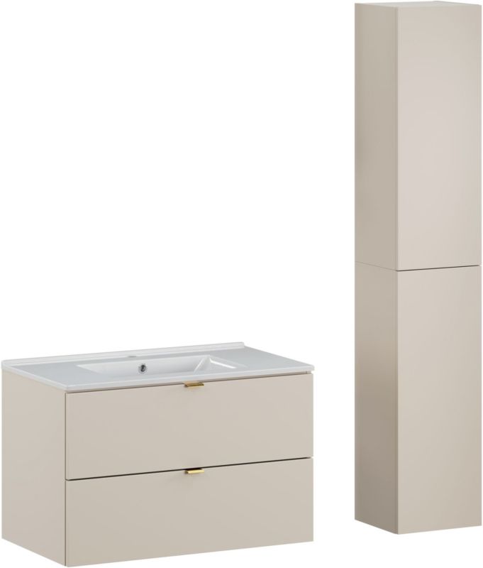 Badeværelsessæt Dalia Cashmere Hængende med Vask 80x46x50 cm Beige
