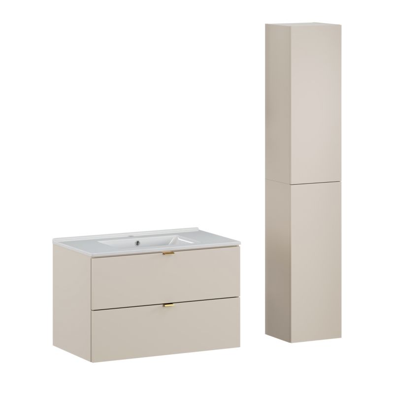 Badeværelsessæt Dalia Cashmere Hængende med Vask 80x46x50 cm Beige