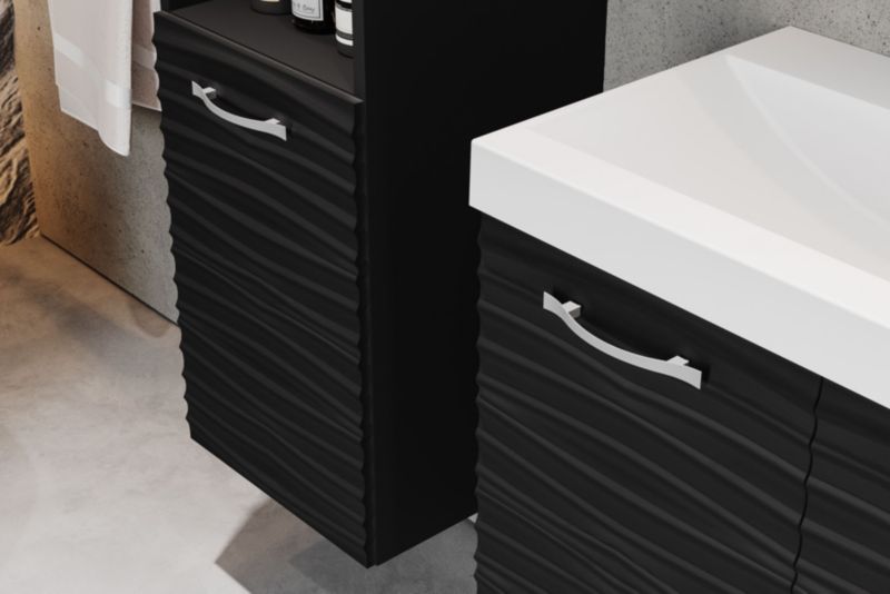 MINIO go for it MALAGA badeværelsessæt sort / sort MDF mønster M4 1 sæt