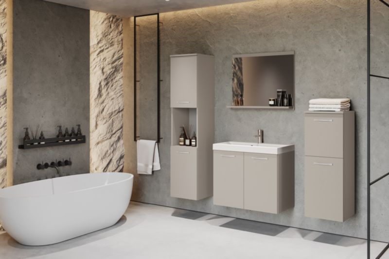 Badeværelsesmøbelsæt MALAGA 120x132 cm Kasjmir Beige