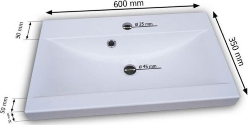 Badeværelsesmøbelsæt MINIO go for it YUKO 1 sort grafit MDF mønster M4 med LED-belysning 1 sæt
