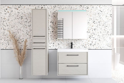 Badeværelsesmøbelsæt YUKO 1 Kashmir Beige MDF Mønster M4-Bølge