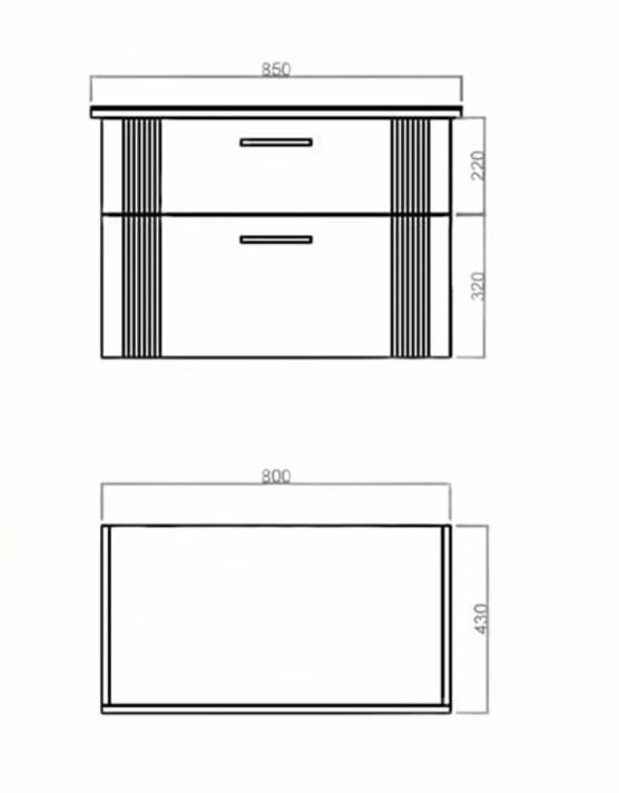 Badeværelsessæt 85 cm Hvidt med Spejl og Underskab