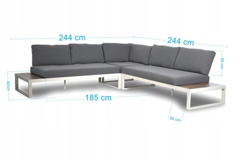 Corciano San Diego hjørnesæt i aluminium – 1 stk.