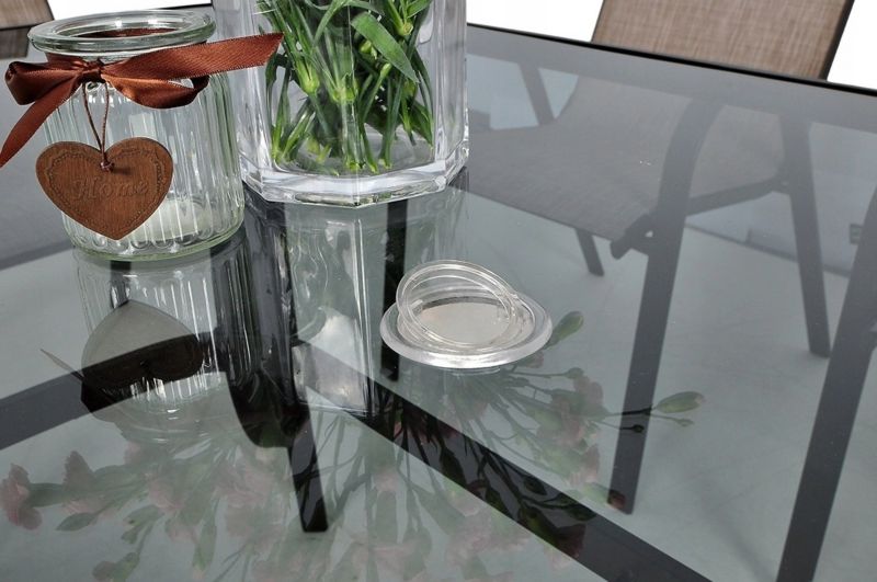 Zestaw Mebli Jadalnianych Focus Garden Ogrodowych Stół 150x90 6x Krzesło Bologna Szare 1 szt
