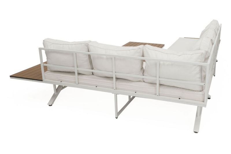 Havesæt MebleMWM Barbados New2 aluminium hvid med hvide puder 1 sæt