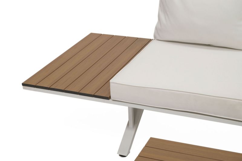 Havesæt MebleMWM Barbados New2 aluminium hvid med hvide puder 1 sæt