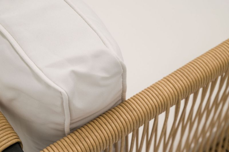 MebleMWM Madera havegruppesæt i teknorattan boho med sort aluminiumsramme og beige puder, 1 sæt