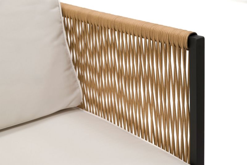 MebleMWM Madera havegruppesæt i teknorattan boho med sort aluminiumsramme og beige puder, 1 sæt