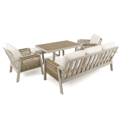 Havesæt MebleMWM Provence aluminium sort med beige puder 1 sæt