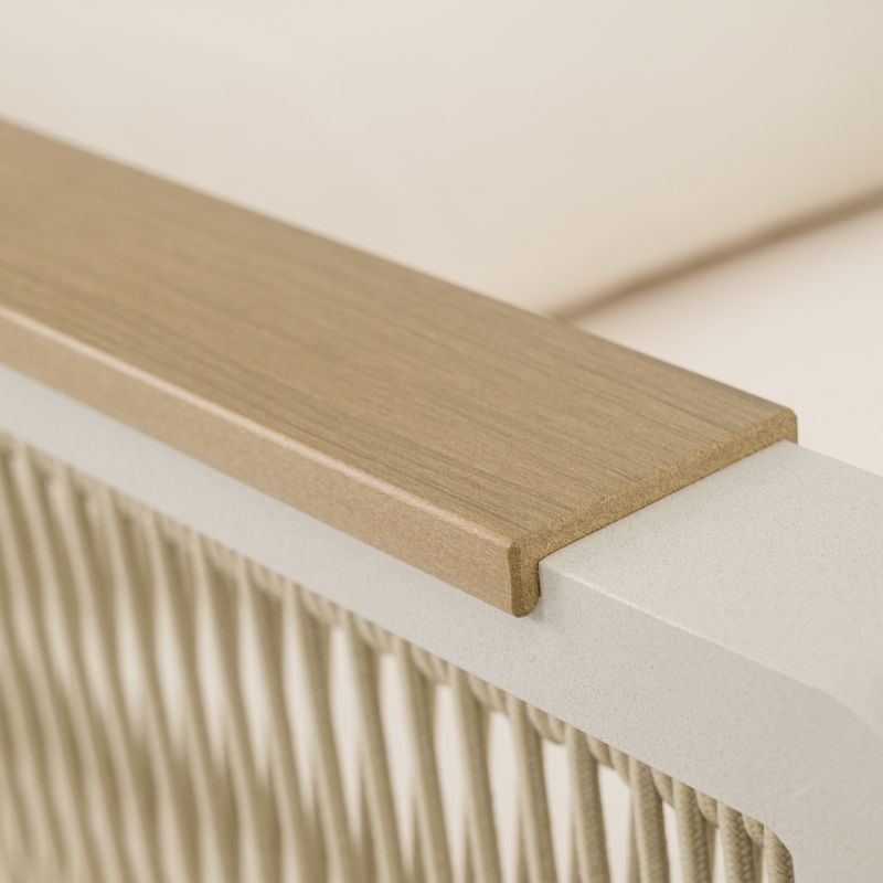 Havesæt MebleMWM Provence aluminium sort med beige puder 1 sæt