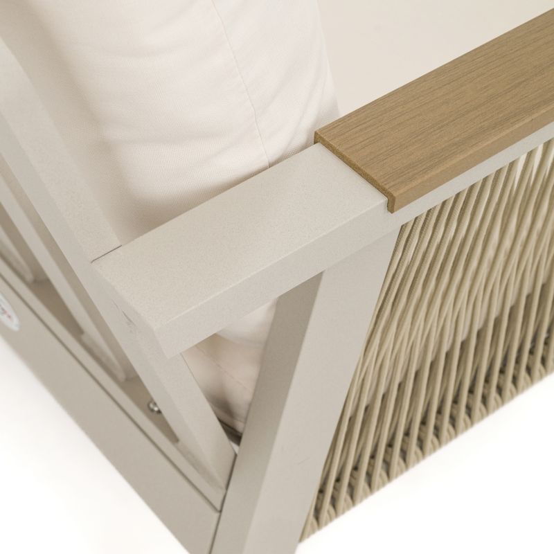 Havesæt MebleMWM Provence aluminium sort med beige puder 1 sæt