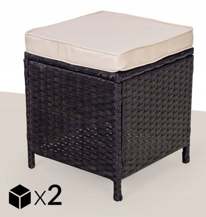 Zestaw mebli ogrodowych Sapphire ST-1310 Gino - narożnik + stół + pufy, technorattan, 1 kpl