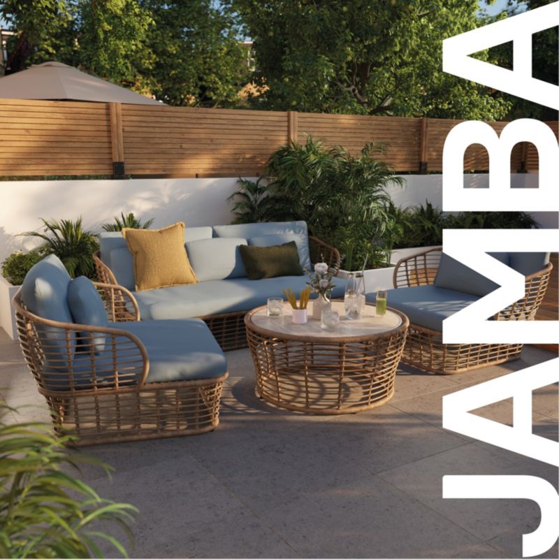 GoodHome Jamba 5-personers terrassemøbelsæt