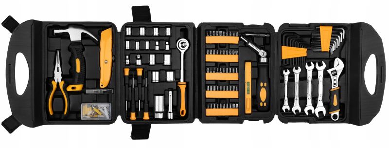 DEKO værktøjssæt 165 dele med toppe, bits og nøgler – 1 komplet sæt