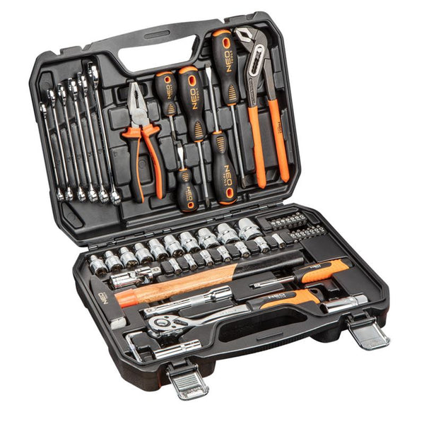 Neo Tools værktøjssæt 56 dele 1/4" 1/2" komplet sæt