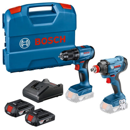 Bosch værktøjssæt med bore-/skruemaskine GSR 185-LI og slagnøgle GDX 180-LI