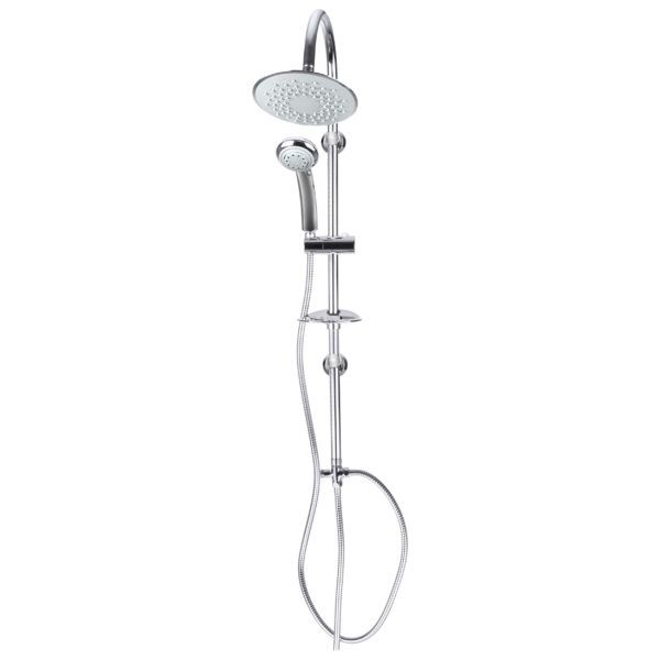 Brusesæt Denis 10 med 20 cm Hovedbruser og 5 Funktioner, Krom