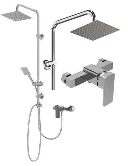 Brusesæt med Hovedbruser Toba og Armatur Veri, 95 cm, Krom