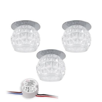 SPOT Light Sæt med 3 Loftspots 3xG4 LED 2,3W med Driver i Krom og Hvid, 3 stk.