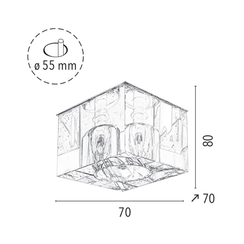 SPOT Light Sæt med 3 loftspots 3xG4 LED 2,3W med driver, transparent glas, polsk producent, 3 stk.