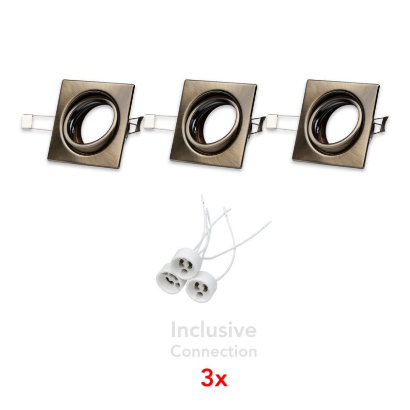 SPOT Light sæt med 3 loftspots 3xGU10 Max. 50W patina, polsk producent, 3 stk.
