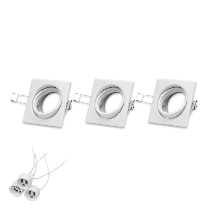 SPOT Light loftspotsæt 3xGU10 maks. 50W i subtil hvid fra polsk producent, 3 stk.