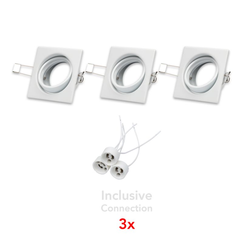 SPOT Light loftspotsæt 3xGU10 maks. 50W i subtil hvid fra polsk producent, 3 stk.