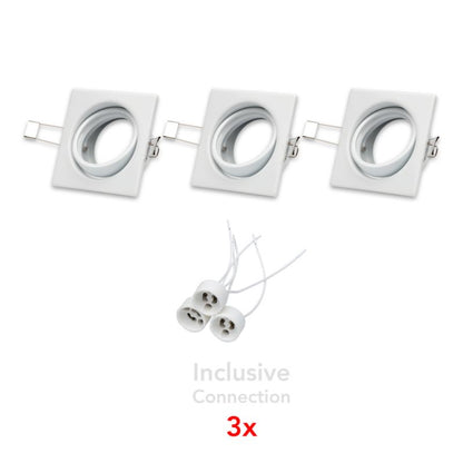 SPOT Light loftspotsæt 3xGU10 maks. 50W i subtil hvid fra polsk producent, 3 stk.